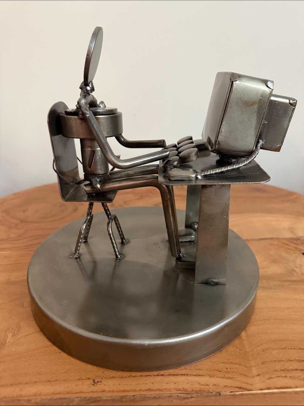 NOVICA Recycled Metal Computer Tech IT Person Sculpture Mexico Rustic